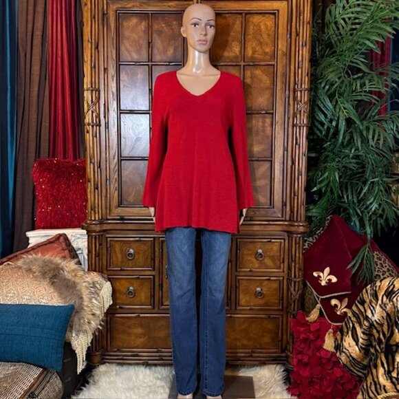 Chico's Stiletto Flutter Sleeve Vneck Sweater - Picture 4 of 11